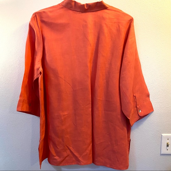 Autograph Women’s Linen Button Down 3/4 Sleeve Top - Picture 7 of 7